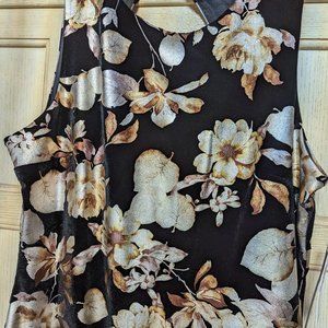 Christian Siriano womens floral burn out velvet stretch dress size XL